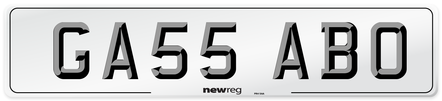 GA55 ABO Number Plate from New Reg